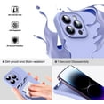 thumbnail image 3 of Liquid Silicone Case for iPhone 14 Pro, [True Liquid Silicone] [Anti Fingerprint] 4 Layer Phone Case Protective Cover, Full Coverage Around Camera & Built-in Microfiber, 6.1", Purple, 3 of 15