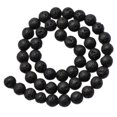 thumbnail image 1 of Cuentas sueltas redondas de 15 pulgadas de gema volcánica negra de 8 mm, 1 of 6