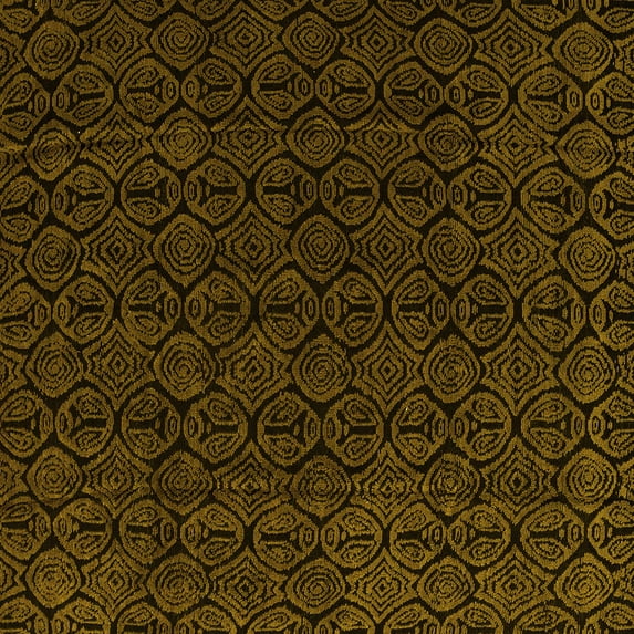 Ahgly Company Indoor Square Abstract Yellow Modern Area Rugs, 6' Square
