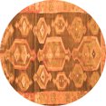 thumbnail image 1 of Ahgly Company Indoor Round Oriental Orange Traditional Area Rugs, 7' Round, 1 of 1