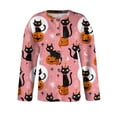 thumbnail image 6 of Halloween Cardigan for Women Funny Black Cat Womens Sweaters Cardigan Knit Button Up Cropped Long Sleeve Fall Holiday Soft Cardigan Outwear Hot Pink 5XL, 6 of 7