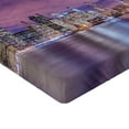 thumbnail image 2 of Ambesonne Urban Fitted Sheet, New York City Landmarks, Twin XL Size, Violet Purple, 2 of 3