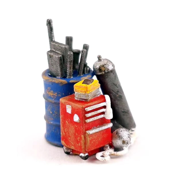 Figuras de dioramas Macarena herramienta de cochera proyectos de bricolaje construcción de jardín de hadas 1:64 rojo azul