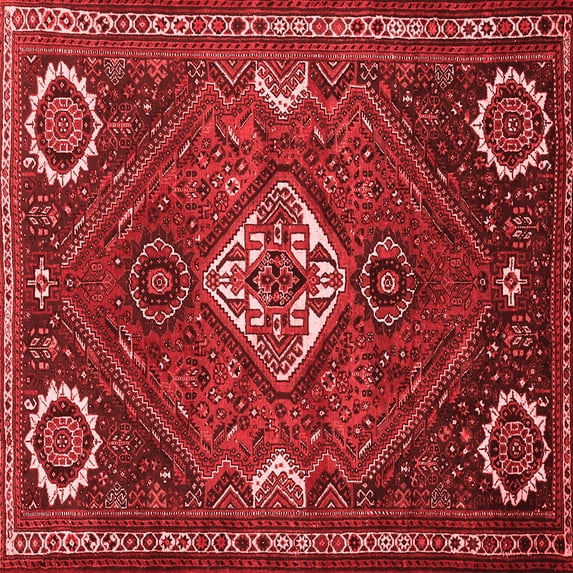 Ahgly Company Indoor Square Persian Red Traditional Area Rugs, 5' Square
