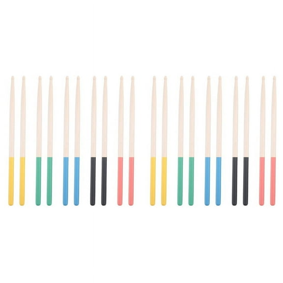 10 Pairs 7A Maple Drum Sticks /Children, Fit for All Drum Sets Drum Accessories Multi Color