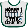 thumbnail image 3 of Inktastic Mommy's Little Tax Deduction Blue Hearts Boys or Girls Baby Bib, 3 of 4