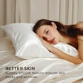 thumbnail image 4 of Satin Pillowcase with Zipper, Similar to Silk Pillow Cases 2 Pack, Silky & Soft Satin Pillow Cases Standard Size for Hair and Skin, Ivory Pillow Covers, Gifts for Women Men, 20x26 Inches, 4 of 7