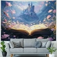 thumbnail image 4 of BCIIG Fantasy Tapestry, Magic Book Tapestry, Reading Tapestry, Art Floral Book Tapestry for Bedroom Living Room Decorative Wall Hanging Large  40x30inch, 4 of 6