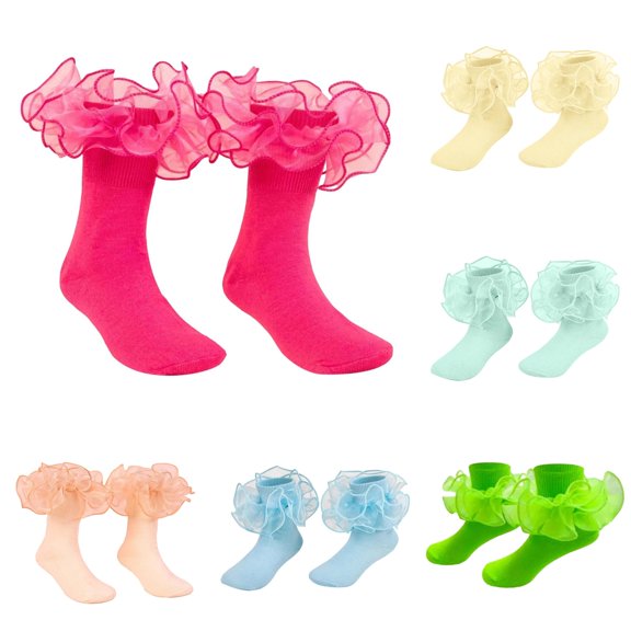 TIANZEN Lace Slim Pure Color Combed Edge Socks For Children Girls Style Student Dance Socks 6 18 Soft Kid Socks