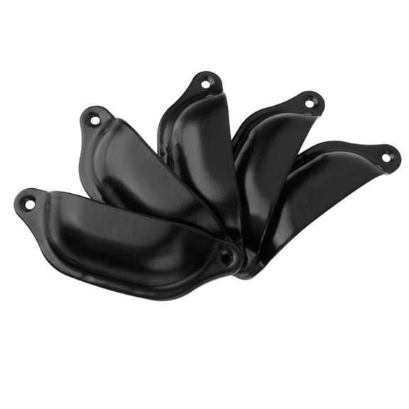 Antique Cupboard Cabinet Cup Drawer Furniture Shell Pull Handle Black Pack of 10