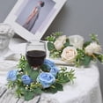 thumbnail image 7 of Dserhfy Mini Artificial Wreath Candle Ring Realistic Faux Rose Garland with Plastic Base Candle Wine Decoration Weddings Party Dining Table Centerpiece, 7 of 7