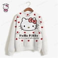 thumbnail image 3 of Sudadera con capucha de HELLO KITTY para mujer, suéter sencillo de cuello redondo que combina con todo, de manga larga, holgado, informal, para estudiantes, Otoño, 2023, 3 of 3