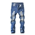 thumbnail image 2 of Gvdentm Jeans for Boys 10-12 Boy's Skinny Fit Ripped Destroyed Distressed Stretch Slim Jeans Pants(Blue,7-8 Years), 2 of 5