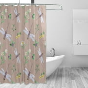 Bestwell Watercolor Dragonfly Shower Curtain Waterproof Bathroom Decor Fabric Shower Curtain Set with Hooks,60x72 inches220
