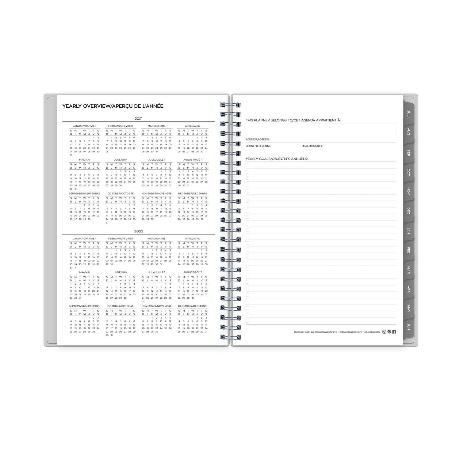 Blue Sky Becca Medium Weekly/Monthly Planner Notes for 2021-2022