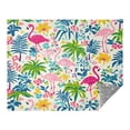 thumbnail image 2 of 70x55 Inches Glow in The Dark Blanket Cozy Throw Camping Blankets for Home and Outdoor Use Colorful Flamingo Pattern, 2 of 8