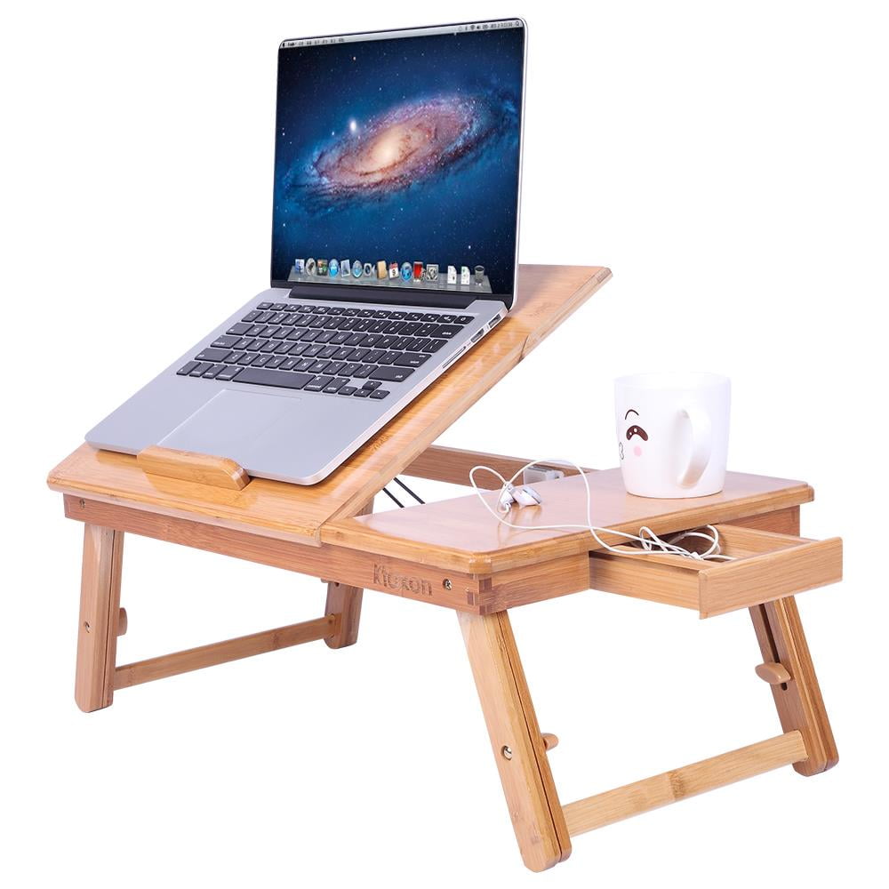 Ktaxon Bamboo Lap Desksfoldable Laptop Tablebeds Tray Tablefor Dorm