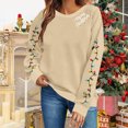 thumbnail image 2 of Blouses for Women Dressy Casual Round Neck Merry Christmas Printed Long Sleeved Top Sweatshirts Long Sleeve Shirts Fall Clothes Casual Tshirts Basic Tee, 2 of 5