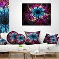 thumbnail image 3 of Designart Fractal Flower Blue Red Digital Art - Flower Throw Pillow - 16x16, 3 of 4