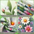 thumbnail image 4 of Floral Design Welcome Banner Colorful Flowers Spring Display Green Leaves Ladybug Accent Garden Backdrop for Garden Party Outdoor Gathering Front Door Decor, 4 of 9