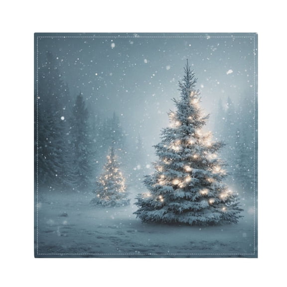 1 Pack 20'' x20" Satin Table Napkins Dinner Napkins for wedding Party Decoration events Christmas Tree with Lights