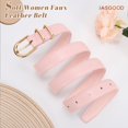 thumbnail image 5 of JASGOOD 2 Pack Belts for Women Fashion Skinny Leather Belt with Gold Buckle, 5 of 8