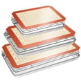 thumbnail image 1 of EWFEN Baking Set: Stainless Steel Sheet Pan with Cooling Rack &amp; Silicone Mat Set, Multi-Size (3 Sheets + 3 Racks + 3 Mats), Warp Resistant &amp; Heavy Duty, Easy Clean, 1 of 6