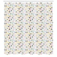 thumbnail image 3 of Geometric Shower Curtain, Circles Stripes and Diagonal Lines in Pastel Colors Ornamental Shapes Pattern, Fabric Bathroom Set with Hooks, 69W X 75L Inches Long, Multicolor, by Ambesonne, 3 of 3