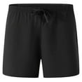 thumbnail image 2 of lcziwo Athletic Shorts for Men with Pockets Relaxed Fit Outdoor Drawstring Chino Shorts Fishing Camping Holiday Elastic Waist Dress Shorts Black S, 2 of 7