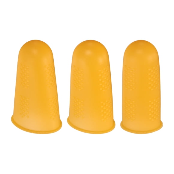 Uxcell 9Pcs Protectores de Dedos de Goma, Dedales de Silicona, 3 Tamaños Naranja