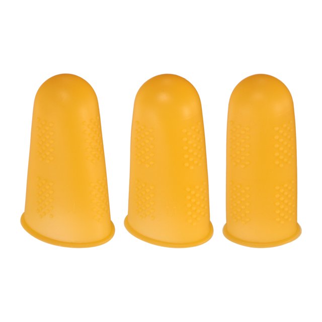 Uxcell 9Pcs Protectores de Dedos de Goma, Dedales de Silicona, 3 Tamaños Naranja