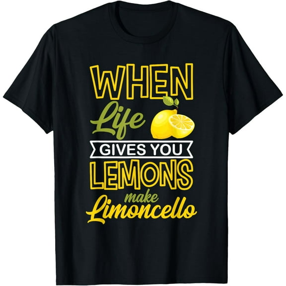 When Life Gives You Lemons Make Limoncello Funny Italian T-ShirtMen and women, White Black T-shirt, size: Extra large S-2108XL