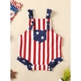 thumbnail image 2 of 4th of July Newborn Baby Girl Boy One Piece Outfit American Flag Overalls Romper Sleeveless Jumpsuit Bodysuit, 2 of 7