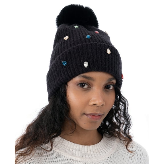 I.N.C. International Concepts Women's Embellished Beanie, Black, One Size