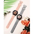 thumbnail image 4 of TOYOUTHS 2 Pack Rose Floral Engraved Bands Compatible with Samsung Galaxy Watch 7/6/5/4 Band 40mm 44mm, Women 20mm Silicone Dressy Embossed Flower Strap for Active 2/Watch 5 Pro/Watch FE, 4 of 6