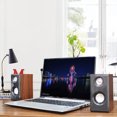 thumbnail image 3 of Par de altavoces para ordenador SUSUchens con sonido envolvente, alimentación por USB, de madera, con cable, para portátil, color marrón, 3 of 8