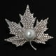thumbnail image 2 of Hoja De Arce Canadiense Rhinestone Broche Pin Joyería Regalos Boda Prom Plata jinwen Broche, 2 of 7