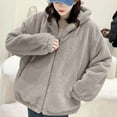 thumbnail image 2 of Plus Size Zip Up Jacket for Women Solid Color Casual Long Sleeve Zipper Warm Sweatshirt Tops Coat Zip Up Fleece Jacket Outerwear with Pocket, 2 of 4