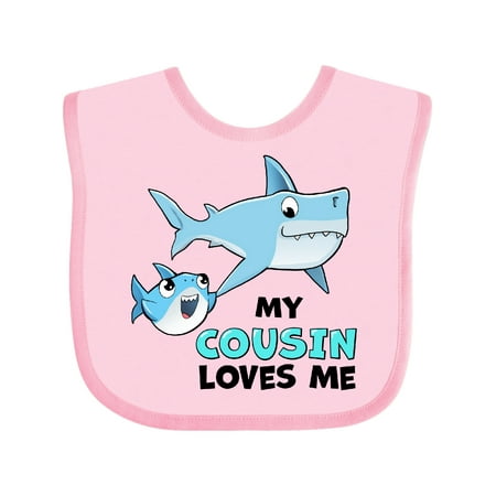 

Inktastic My Cousin Loves Me with Cute Sharks Boys or Girls Baby Bib