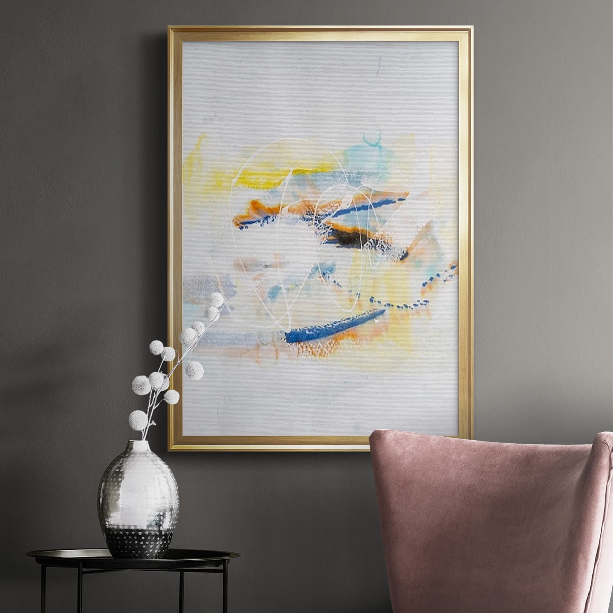 Spacial I Premium Framed Print, in Gold, Black, or Silver - Ready to Hang