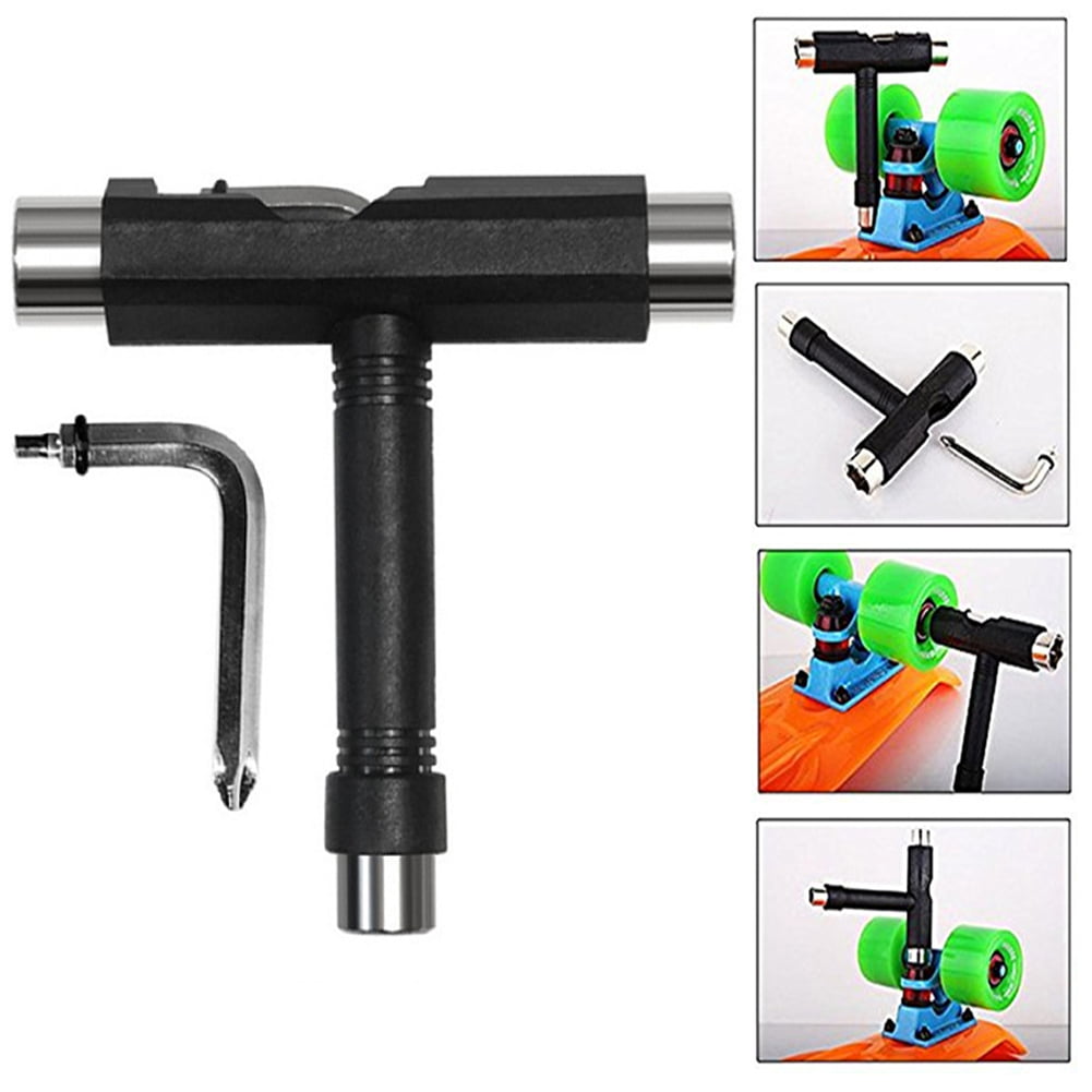 Details about   Black Color Multifunction Skate Skateboards T TOOL Pocket Size All In One Wrench