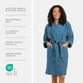 thumbnail image 3 of Fishers Finery Women's Waffle Kimono Resort Spa Robe; Above Knee with Tie Waist; Ultra Absorbent (Blue, L), 3 of 6