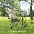 thumbnail image 3 of Outsunny Folding Camping Chairs, Portable Outdoor Rocking Chairs with Headrest, Cooler Bag, Cup Holder, Carry Bag, 2 Pack, Cream, 3 of 9