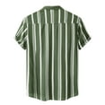 thumbnail image 4 of Awdenio Mens T-shirt Casual Stripe Turndown Short Sleeve Pocket Button Closure Shirt Blouse Summer Fashion Outdoor Sports, 4 of 9