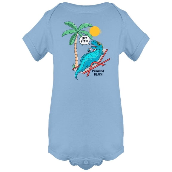 Dinosaur Sunbathing On Beach Bodysuit Infant -Image by Shutterstock, 24 Months