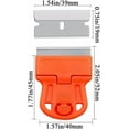 thumbnail image 2 of Orange Mini Razor Scrapers, Mini Plastic Razor Steel Blade Scraper Window Scraper Paint Scraper Wallpaper Sticker Decal Residue Label Removal Putty Knives, 2 of 5
