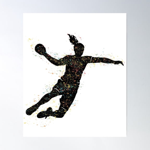 Vibrant Handball Print Poster Wall Art, Modern Wall Decor, 8x12 UNFRAMED