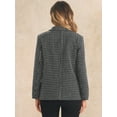 thumbnail image 3 of DARING DIVA Women's Tweed Blazer Button Front Plaids Jacket Coat XS Black, 3 of 6