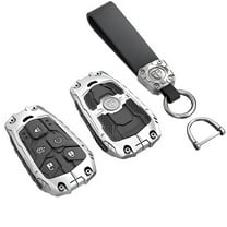 Heavy Metal Key Fob Cover Case Protector for Cadillac Compatible with 2015-2019 Escalade CTS SRX XT5 ATS STS CT6 XTS XT4 Smart Remote Key Shell