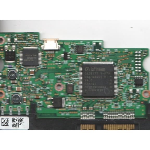 HDS728080PLA380, 0A29221 BA1292_, PN 0A31048, Hitachi 80GB SATA 3.5 PCB